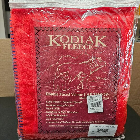 Kodiak Fleece Double Faced Red Velour LAP THROW 50” x 60” #ZI94-600109 - Picture 1 of 16